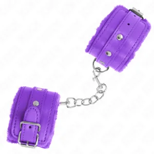 Premium gefütterte Handgelenkfesseln Lila mit Lila Gürtel Verstellbar 17-29 cm X 6 cm von Kink Wrist Restraint