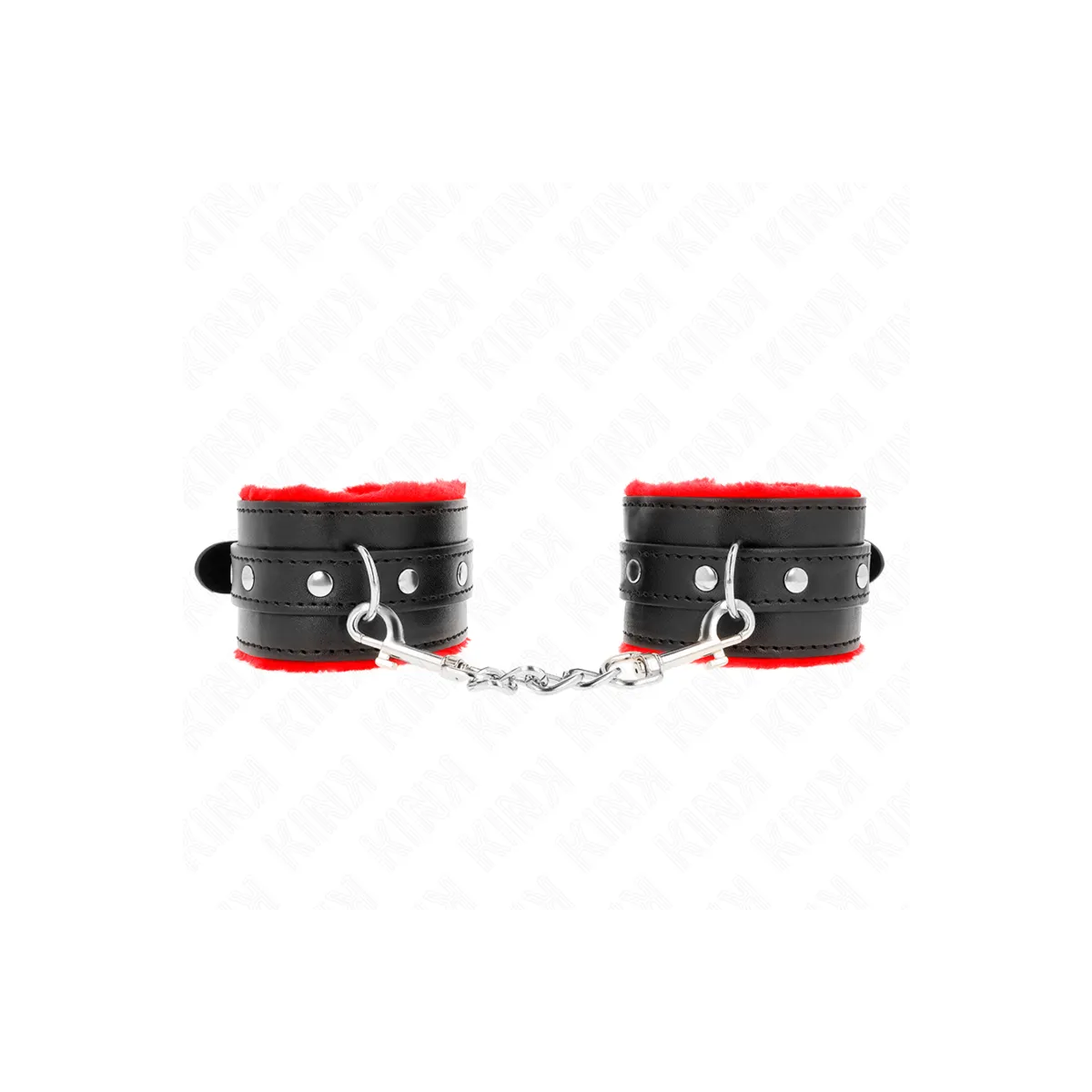 Premium Handgelenkfesseln Rot mit Schwarzem Gürtel Verstellbar 17-29 cm X 6 cm von Kink Wrist Restraint | Fesselliebe.de