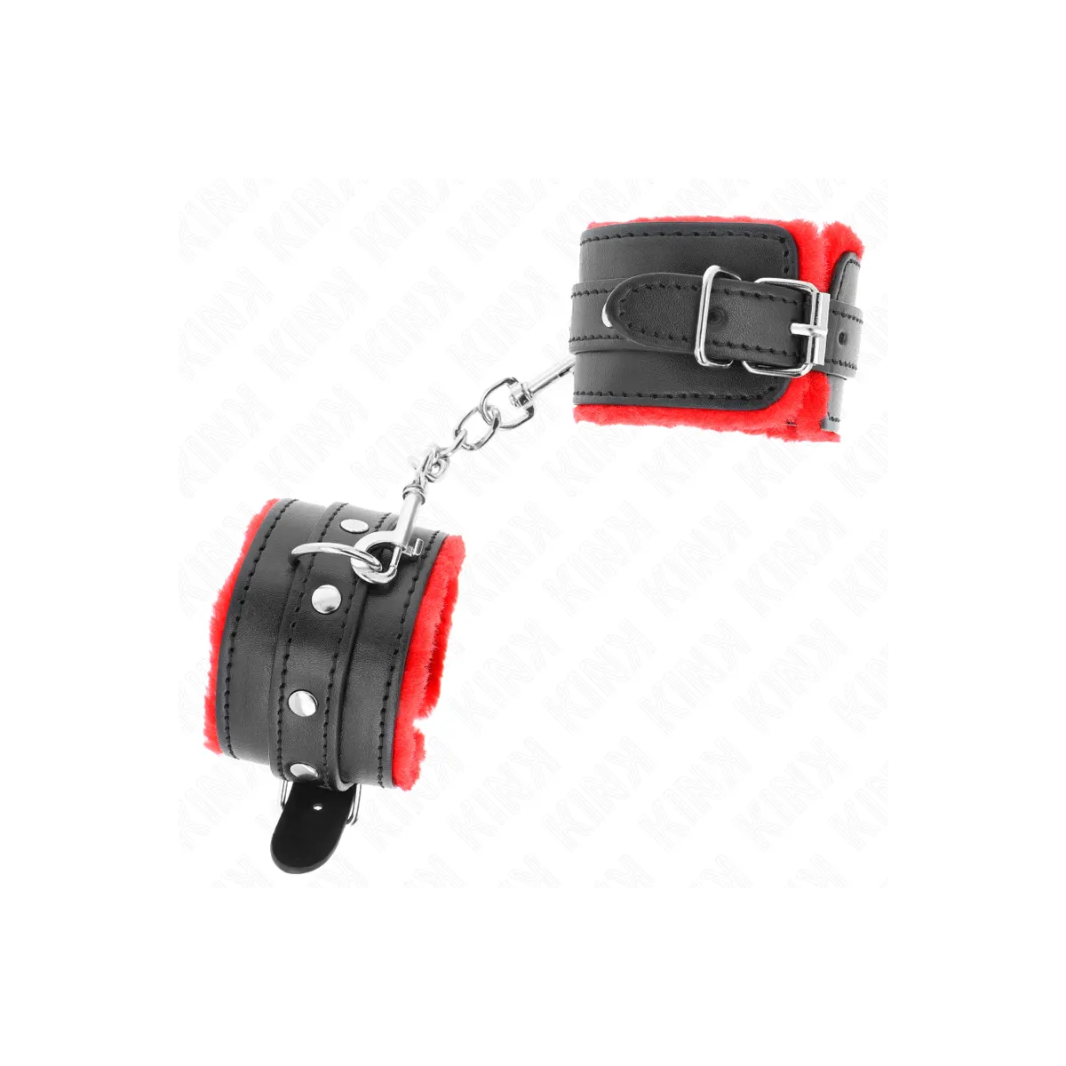 Premium Handgelenkfesseln Rot mit Schwarzem Gürtel Verstellbar 17-29 cm X 6 cm von Kink Wrist Restraint | Fesselliebe.de
