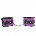Premium Handgelenkfesseln Schwarz mit Lila / Schwarzer Gürtel Verstellbar 17-29 cm X 6 cm von Kink Wrist Restraint