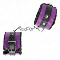 Premium Handgelenkfesseln Schwarz mit Lila / Schwarzer Gürtel Verstellbar 17-29 cm X 6 cm von Kink Wrist Restraint