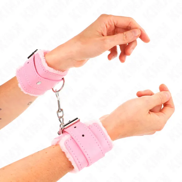 Handgelenkfesseln Rosa mit Rosa Gürtel Verstellbar 17-29 cm X 6 cm von Kink Wrist Restraint | Fesselliebe.de
