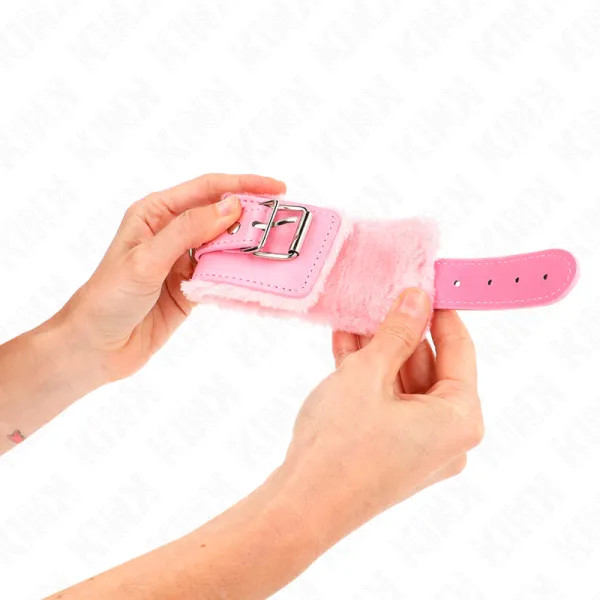 Handgelenkfesseln Rosa mit Rosa Gürtel Verstellbar 17-29 cm X 6 cm von Kink Wrist Restraint | Fesselliebe.de