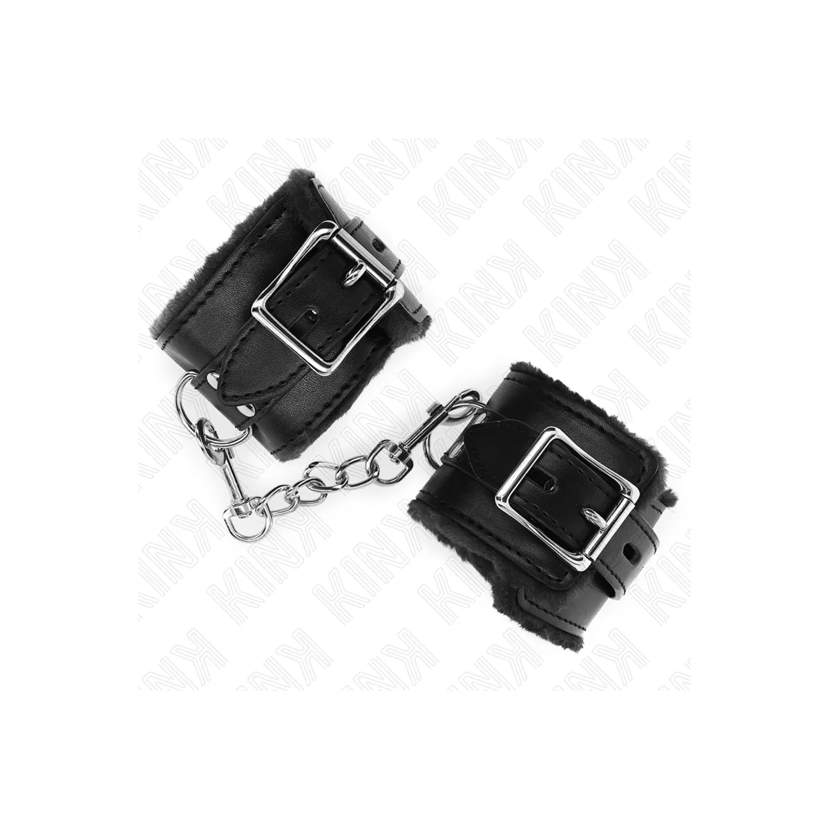 Handgelenkfesseln Schwarz mit Schwarzem Gürtel Verstellbar 17-29 cm X 6 cm von Kink Wrist Restraint | Fesselliebe.de