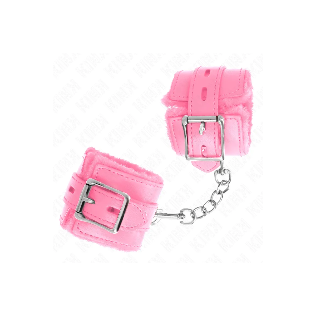 Handgelenkfesseln mit Quadratischen Löchern, Rosa und Rosa Gürtel, 17-29 cm X 6 cm von Kink Wrist Restraint | Fesselliebe.de