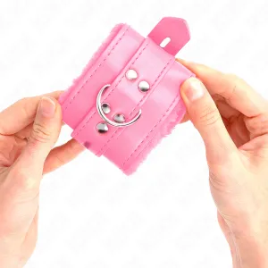 Handgelenkfesseln mit Quadratischen Löchern, Rosa und Rosa Gürtel, 17-29 cm X 6 cm von Kink Wrist Restraint