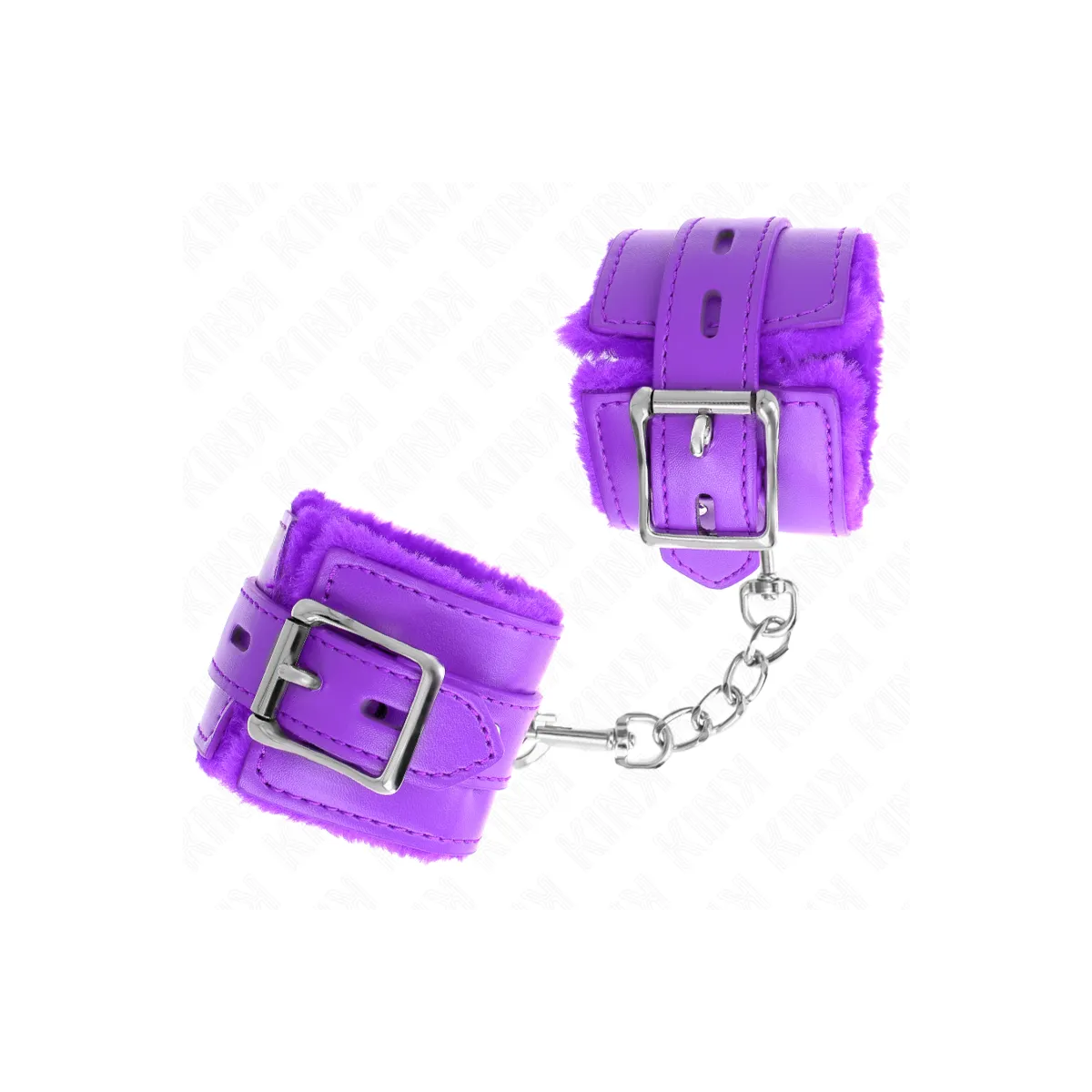 Handgelenkfesseln mit Quadratischen Löchern, Lila und Lila Gürtel, 17-29 cm X 6 cm von Kink Wrist Restraint | Fesselliebe.de