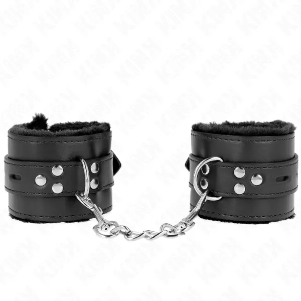 Fesseln mit Quadratischen Löchern, Schwarz und Schwarz, Gürtel 17-29 cm X 6 cm von Kink Wrist Restraint | Fesselliebe.de