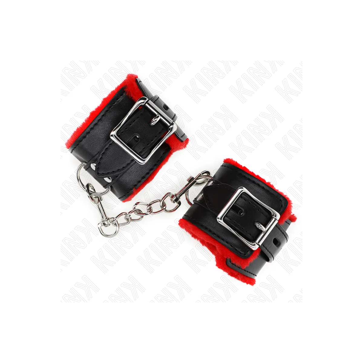 Fesseln mit Quadratischen Löchern, Roter und Schwarzer Gürtel, Verstellbar 17-29 cm X 6 cm von Kink Wrist Restraint | Fesselliebe.de