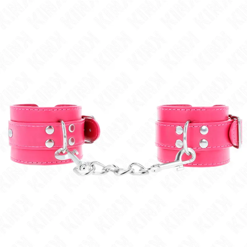 Handgelenkfesseln Raspberry Rose mit Raspberry Rose Futter Verstellbar 20-28 cm X 5,5 cm von Kink Wrist Restraint | Fesselliebe.de