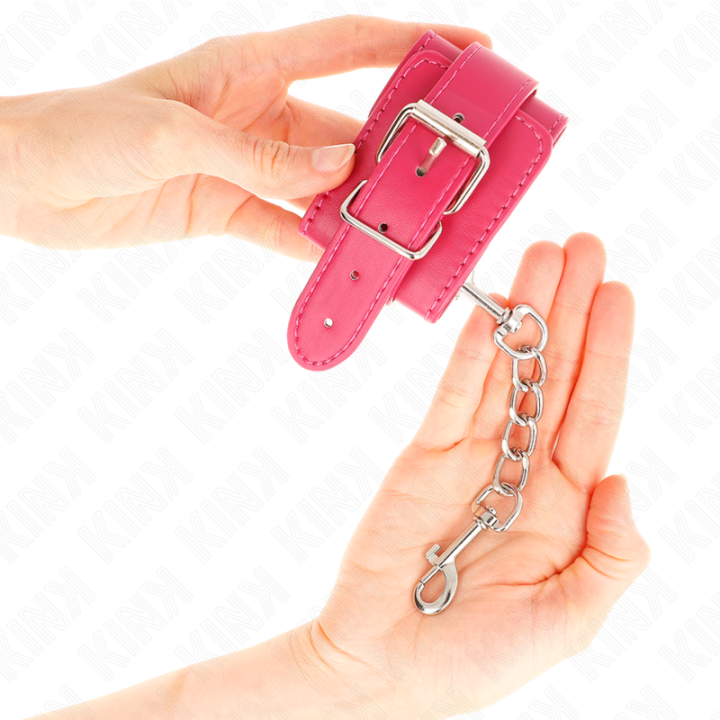 Handgelenkfesseln Raspberry Rose mit Raspberry Rose Futter Verstellbar 20-28 cm X 5,5 cm von Kink Wrist Restraint | Fesselliebe.de