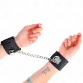 Feste Handgelenkfesseln mit Kette 30 cm und Verschluss Schwarz 16-23 cm X 5,5 cm von Kink Wrist Restraint