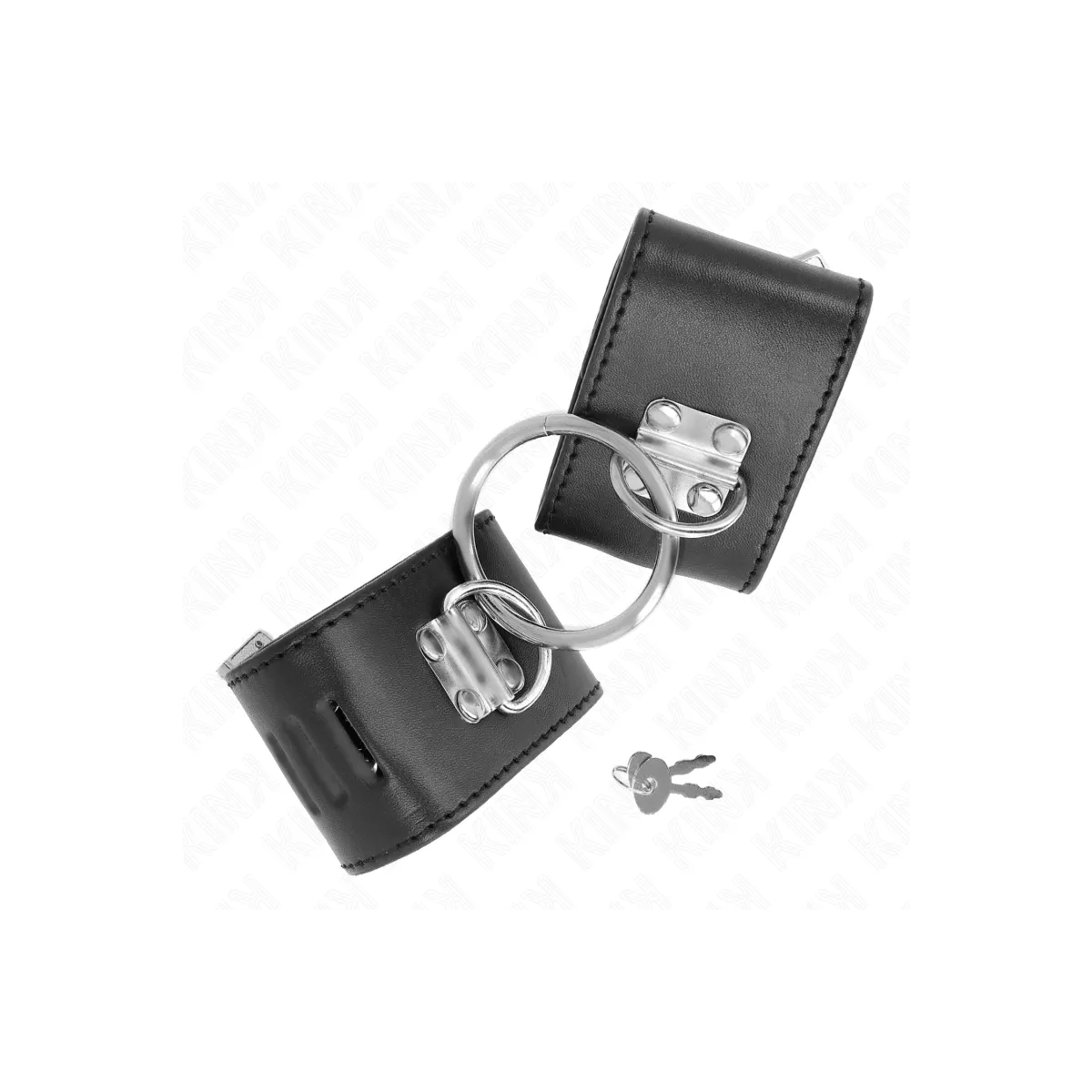 Feste Handgelenkfesseln mit Ring und Verschluss Schwarz Verstellbar 16-23 cm X 5,5 cm von Kink Wrist Restraint | Fesselliebe.de