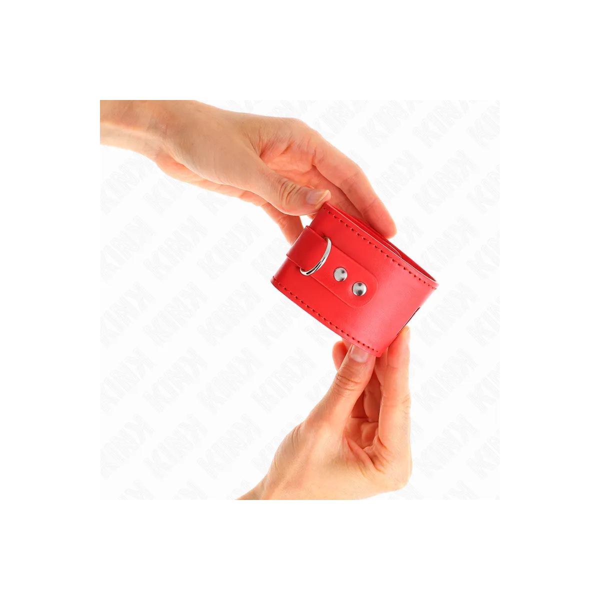 Handgelenkfesseln mit Vorhängeschloss Verschluss Rot Verstellbar 16-23 cm X 5,5 cm von Kink Wrist Restraint | Fesselliebe.de