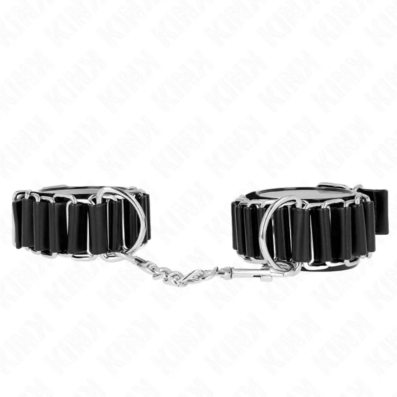 Scharnierähnliche Dünne Handgelenkfesseln Schwarz Verstellbar 16-22 cm X 3,5 cm von Kink Wrist Restraint | Fesselliebe.de