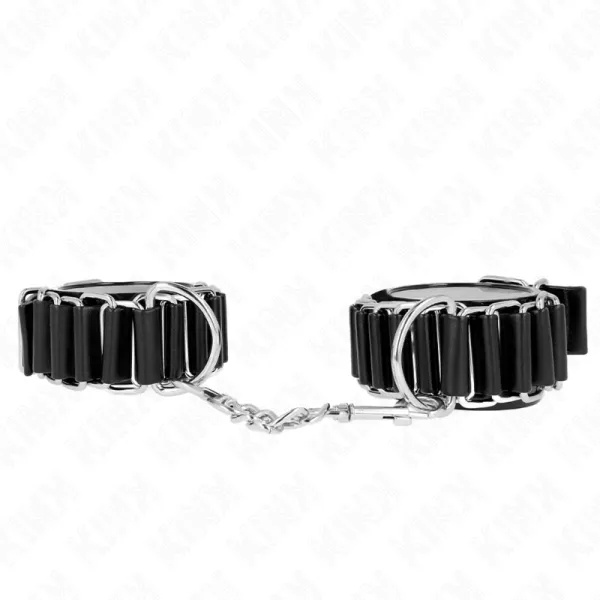 Scharnierähnliche Dünne Handgelenkfesseln Schwarz Verstellbar 16-22 cm X 3,5 cm von Kink Wrist Restraint | Fesselliebe.de