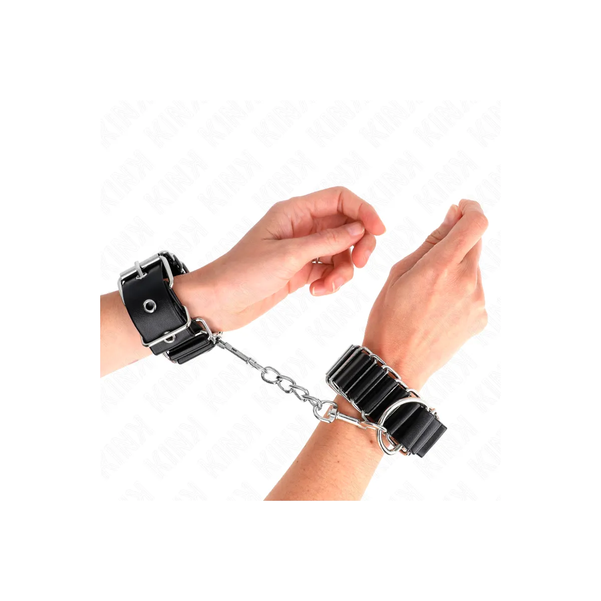 Scharnierähnliche Dünne Handgelenkfesseln Schwarz Verstellbar 16-22 cm X 3,5 cm von Kink Wrist Restraint | Fesselliebe.de