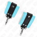 Premium Abschließbare Handgelenkfesseln Schwarz/Blau Verstellbar 21-28 cm X 5,5 cm von Kink Wrist Restraint