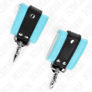 Premium Abschließbare Handgelenkfesseln Schwarz/Blau Verstellbar 21-28 cm X 5,5 cm von Kink Wrist Restraint