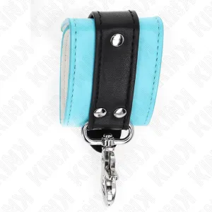 Premium Abschließbare Handgelenkfesseln Schwarz/Blau Verstellbar 21-28 cm X 5,5 cm von Kink Wrist Restraint