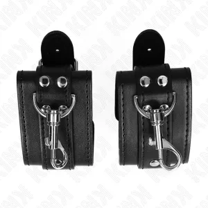 Abschließbare Dungeon Handgelenksfesseln Schwarz Verstellbar 21-28 cm X 5,5 cm von Kink Wrist Restraint