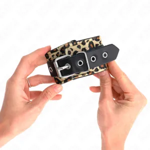 Leopard Handgelenkfessel aus Echtleder, Verstellbar 18-29 cm X 5,5 cm von Kink Wrist Restraint