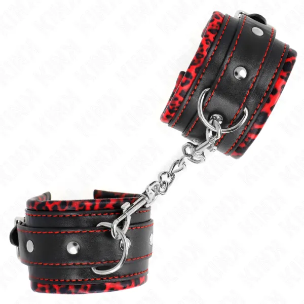 Handgelenkfesseln Rot/Schwarz Verstellbar 17-29 cm X 6 cm von Kink Wrist Restraint | Fesselliebe.de