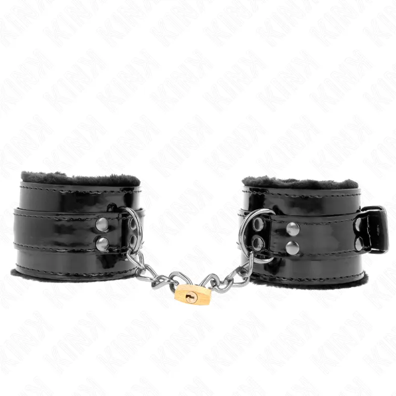 Leichte Handgelenksfesseln mit Kupferschloss, Verstellbar 17-29 cm X 5,5 cm von Kink Wrist Restraint | Fesselliebe.de