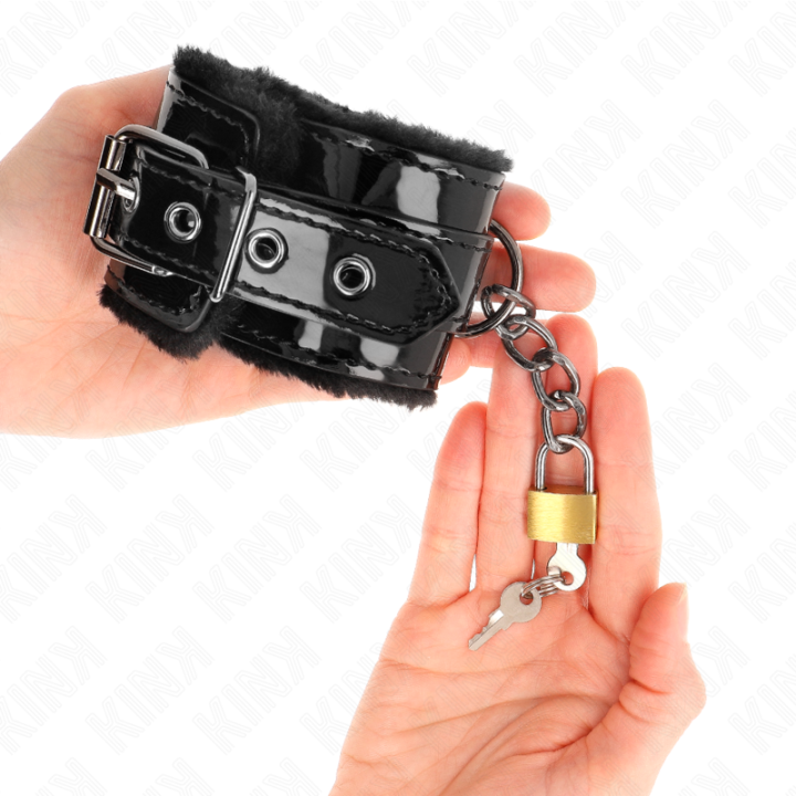 Leichte Handgelenksfesseln mit Kupferschloss, Verstellbar 17-29 cm X 5,5 cm von Kink Wrist Restraint | Fesselliebe.de