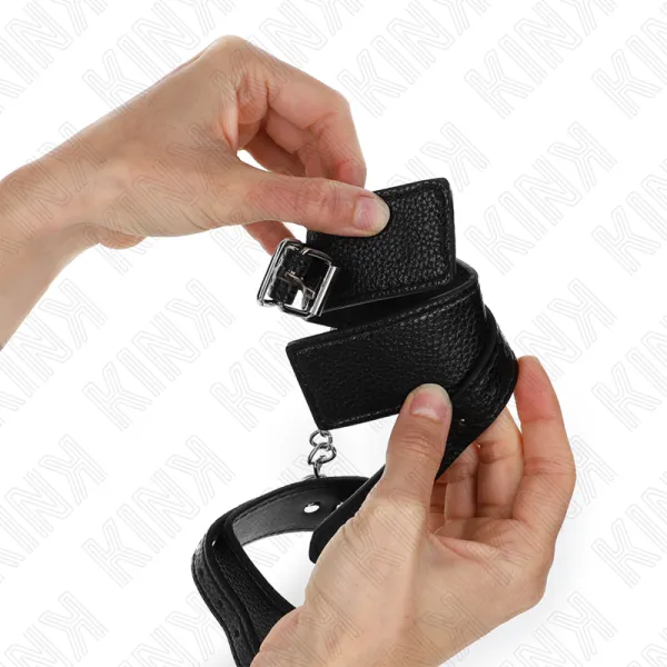 Handgelenkfesseln mit Schlangenmuster, Schwarz, Verstellbar 20-28 cm X 5,4 cm von Kink Wrist Restraint | Fesselliebe.de