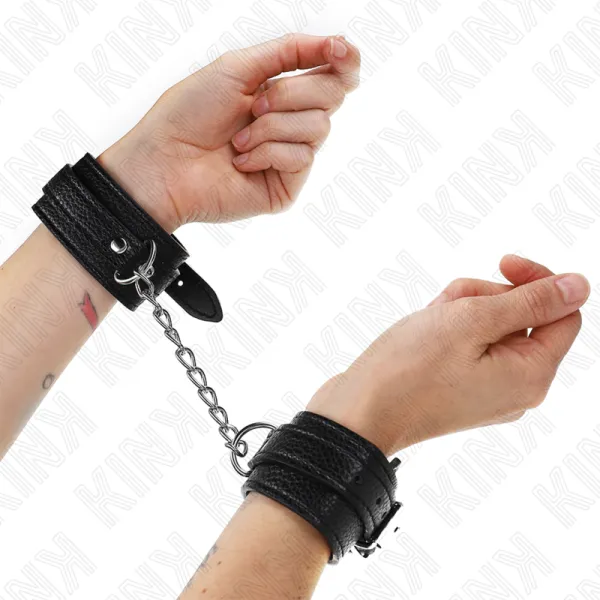 Handgelenkfesseln mit Schlangenmuster, Schwarz, Verstellbar 20-28 cm X 5,4 cm von Kink Wrist Restraint | Fesselliebe.de