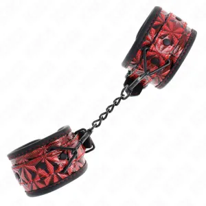 Handgelenkfesseln mit Rautenmuster, Dunkelrot, Verstellbar 17-26 cm X 5,5 cm von Kink Wrist Restraint