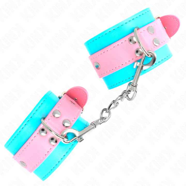Süße Handgelenkfesseln Blau/Rosa Verstellbar 16-28 cm X 5 cm von Kink Wrist Restraint | Fesselliebe.de
