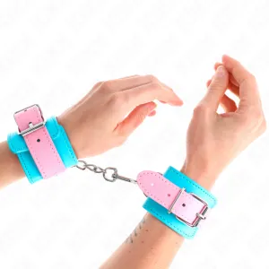 Süße Handgelenkfesseln Blau/Rosa Verstellbar 16-28 cm X 5 cm von Kink Wrist Restraint