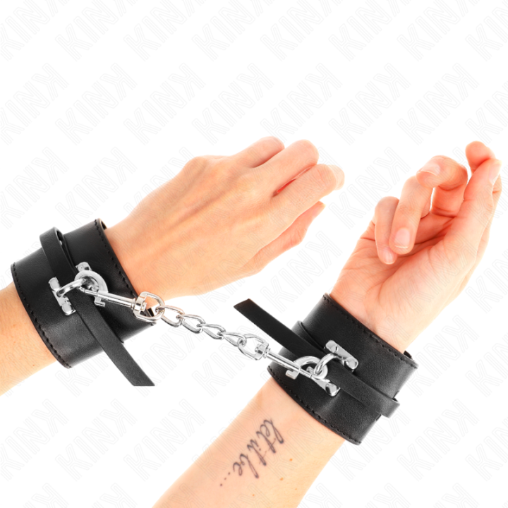 Deluxe Handgelenkfesseln mit Verriegelung, Schwarz, Verstellbar 14,5-21 cm X 6 cm von Kink Wrist Restraint | Fesselliebe.de