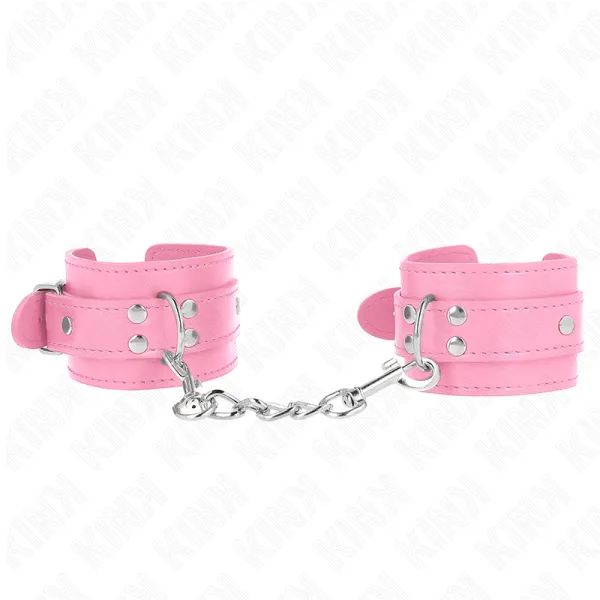Einfache Handgelenksfesseln Rosa Verstellbar 20-23 cm X 5,5 cm von Kink Wrist Restraint | Fesselliebe.de