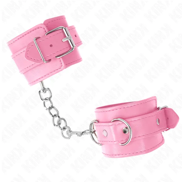 Einfache Handgelenksfesseln Rosa Verstellbar 20-23 cm X 5,5 cm von Kink Wrist Restraint | Fesselliebe.de