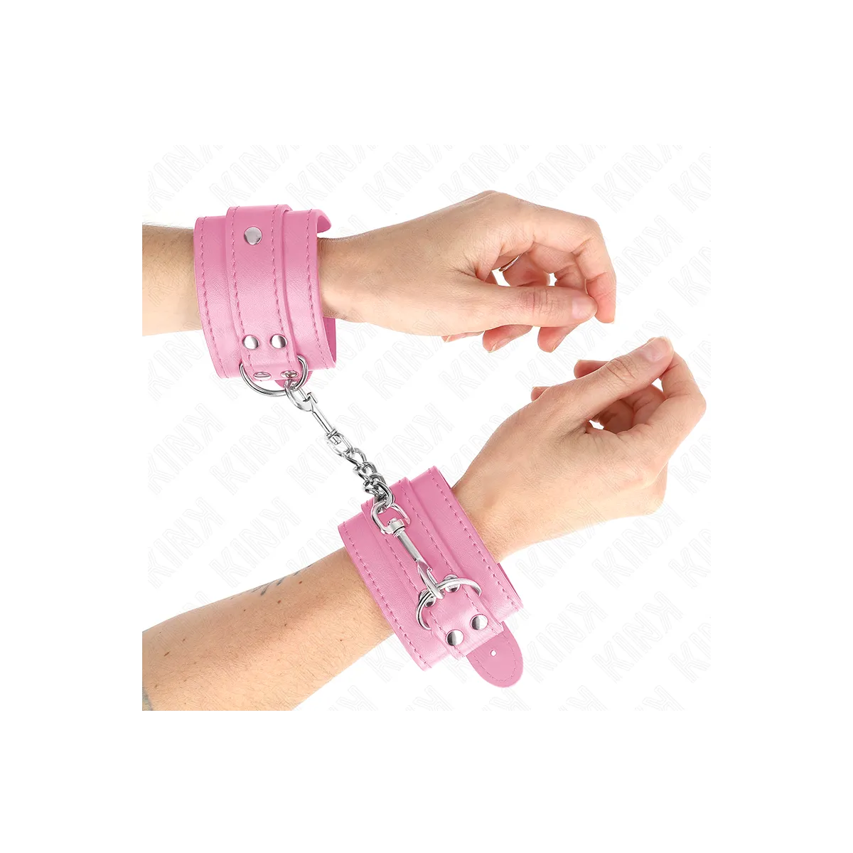 Einfache Handgelenksfesseln Rosa Verstellbar 20-23 cm X 5,5 cm von Kink Wrist Restraint | Fesselliebe.de