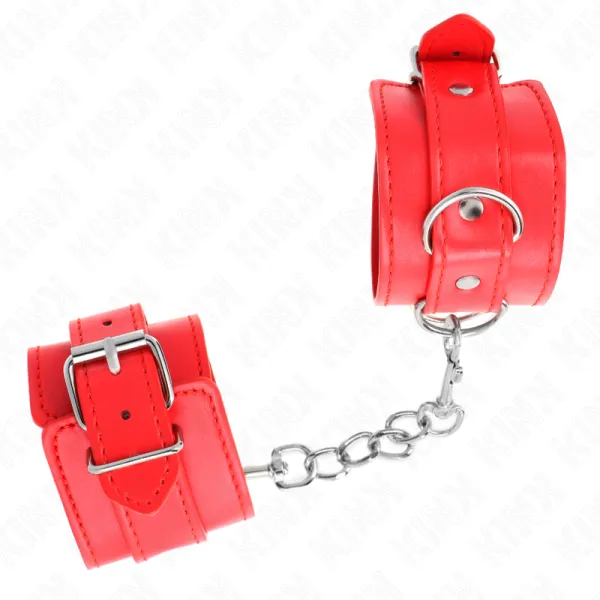 Einfache Handgelenksfesseln Rot Verstellbar 20-23 cm X 5,5 cm von Kink Wrist Restraint | Fesselliebe.de