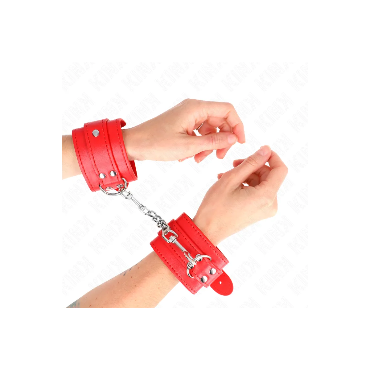 Einfache Handgelenksfesseln Rot Verstellbar 20-23 cm X 5,5 cm von Kink Wrist Restraint | Fesselliebe.de