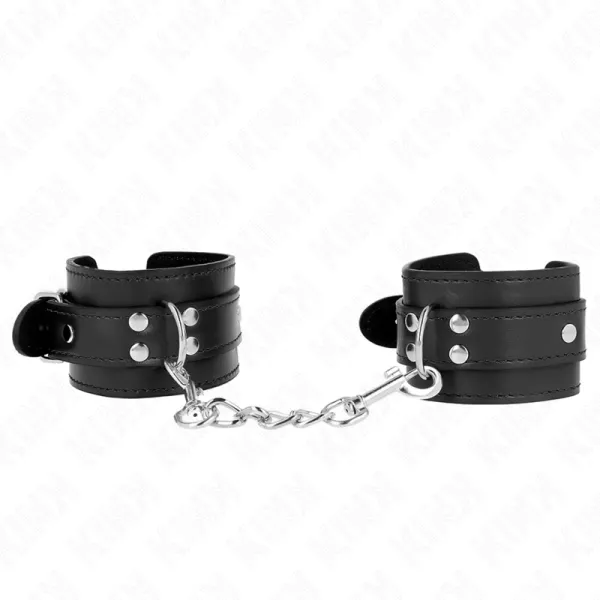 Einfache Handgelenksfesseln Schwarz Verstellbar 20-23 cm X 5,5 cm von Kink Wrist Restraint | Fesselliebe.de