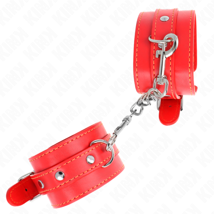 Dünne Handgelenksfesseln Rot Verstellbar 21-33 cm von Kink Wrist Restraint | Fesselliebe.de