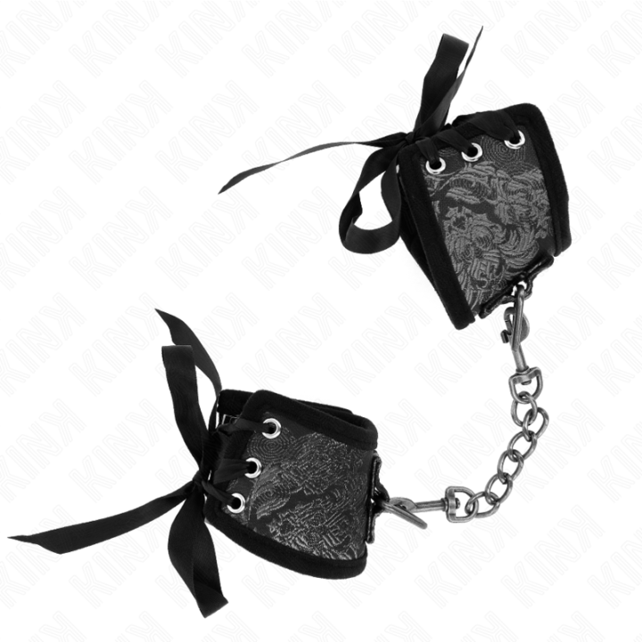 Scandal Handgelenksfesseln Schwarze Spitzendetails 24,5 cm X 6,5 cm von Kink Wrist Restraint | Fesselliebe.de