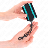 Nylon-Handfessel mit Klettverschluss Schwarz-Blau Verstellbar 18-32 cm X 5 cm von Kink Wrist Restraint | Fesselliebe.de