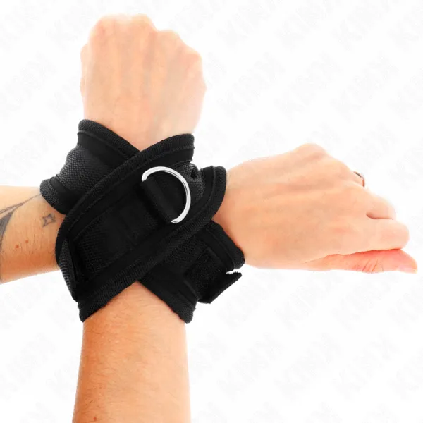 Kreuzmanschetten Schwarz 34 X 5,5 cm von Kink Wrist Restraint | Fesselliebe.de