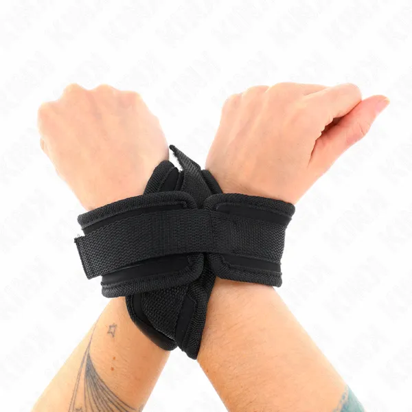 Kreuzmanschetten Schwarz 34 X 5,5 cm von Kink Wrist Restraint | Fesselliebe.de