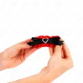 Elastische Handgelenksfesseln aus Spitze mit Roten Herzdetails, Verstellbar 22-35 cm von Kink Wrist Restraint