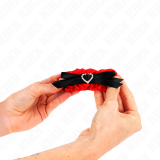 Elastische Handgelenksfesseln aus Spitze mit Roten Herzdetails, Verstellbar 22-35 cm von Kink Wrist Restraint | Fesselliebe.de
