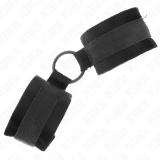 Beginner Pelz Handmanschetten 25 cm mit O-Ring 4 cm Schwarz Verstellbar 15-25 cm von Kink Wrist Restraint | Fesselliebe.de