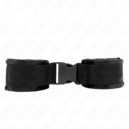Nylon Bind-Handfesseln mit Klettverschluss Rot-Schwarz Modell 1 Verstellbar 25-35 cm X 6 cm von Kink Wrist Restraint | Fesselliebe.de